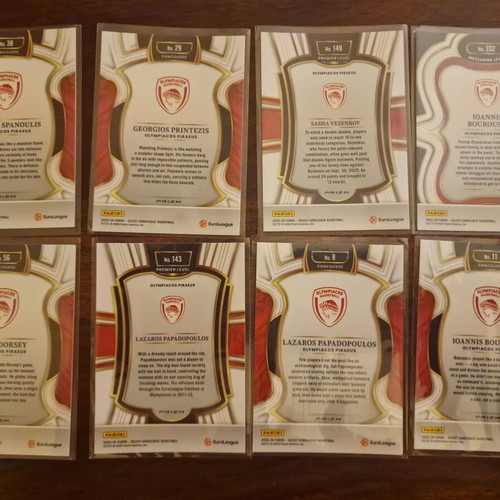 Panini Euroleague Select Olympiacos lot of 8 cards new