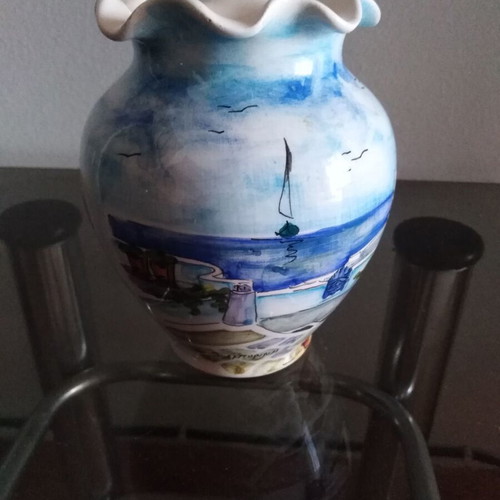 Ceramic vase used with Santorini painting