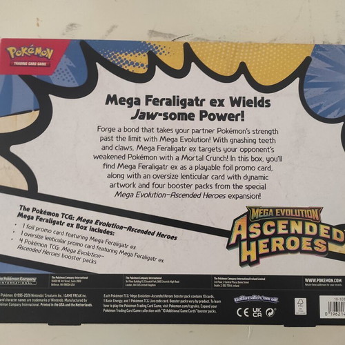 Pokemon Cards Ascended Heroes sealed boxes Mega Feraligatr x2 Mega Meganium