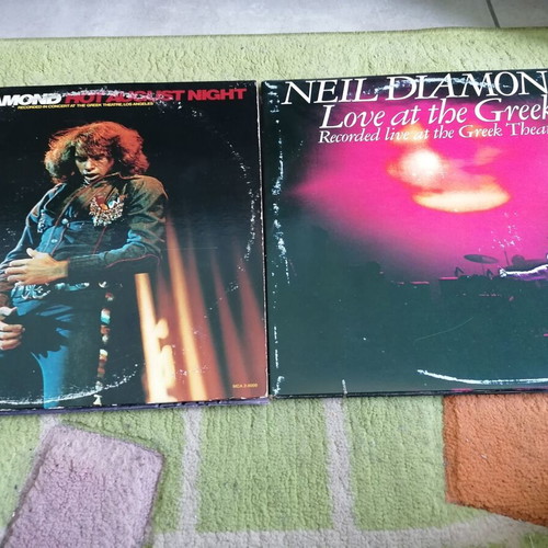 Neil Diamond Hot August Night and Love at the Greek 2 vinyls used