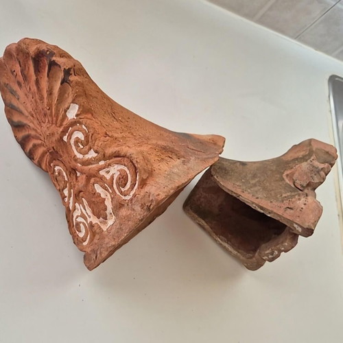 Two old akrokerama, height 24cm