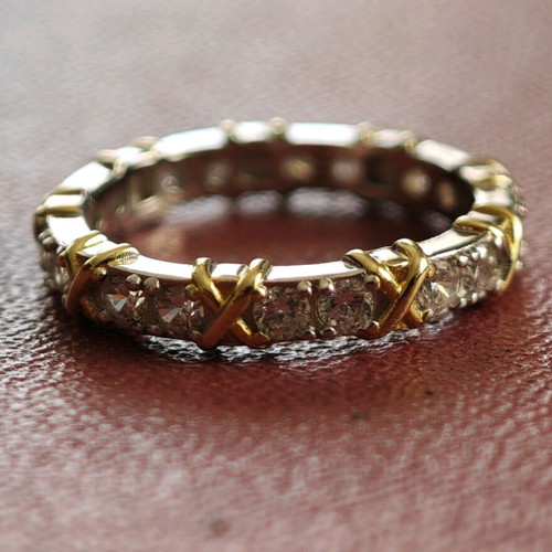 925 Silver Ring new, size 16.5, gold and silver