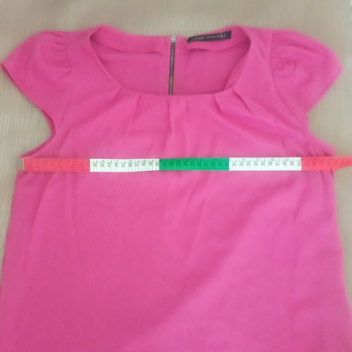 Zara elegant chic viscose blouse cap sleeves pink magenta, like new
