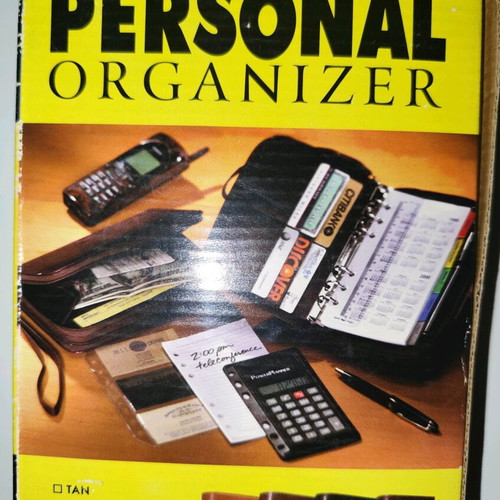 Leather personal organiser brown vintage new