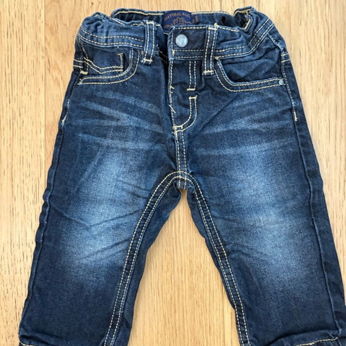 Mayoral jeans dark blue with fading, size 6 months, like new