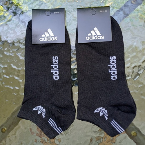Adidas men's socks black size 41-45 pack of 2 new