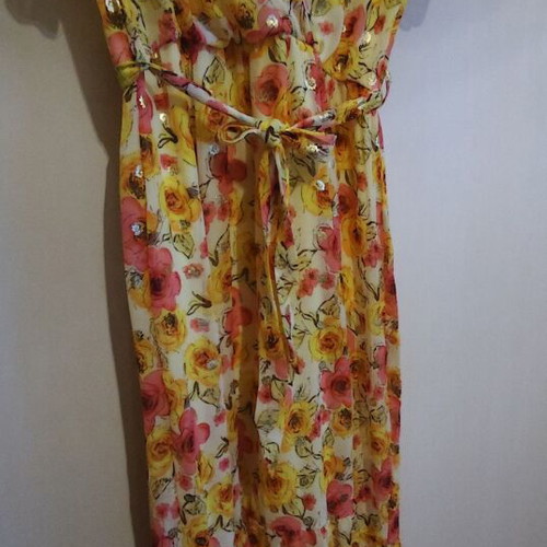 Long colorful wrap dress like new, size M