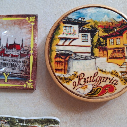 Set of five fridge magnets from abroad