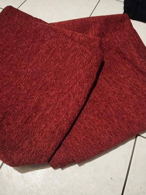 Burgundy sofa throws like new, armchair and three-seater