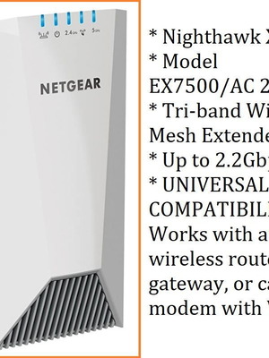 Extender WiFi Nighthawk X4S Model EX7500 μεταχειρισμένο, tri-band mesh