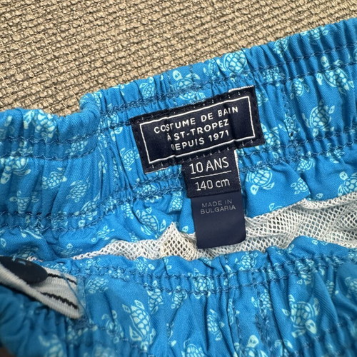 Vilebrequin Boys Blue Turtle Print Swim Shorts Size 10Y 140 cm Like New
