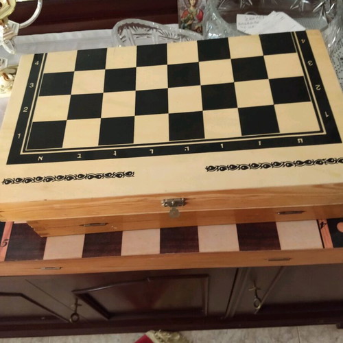 Τάβλι ξύλινο καινούργιο 22.5x39.5 εκ κλειστό, 45x39.5 εκ ανοιχτό