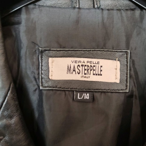 Men's leather jacket L made of soft lamb leather like new, black
