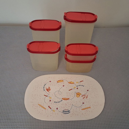 Tupperware οβάλ μόντουλαρ σετ αποθήκευσης 5 τεμαχίων μεταχειρισμένο