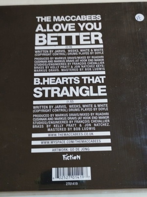 The Maccabees Love You Better Pt.1 7" single καινούργιο, rock