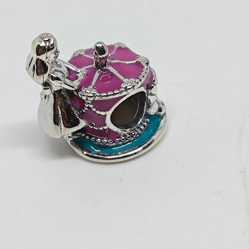 Disney Alice in Wonderland Mad Tea Party Charm S925 like new
