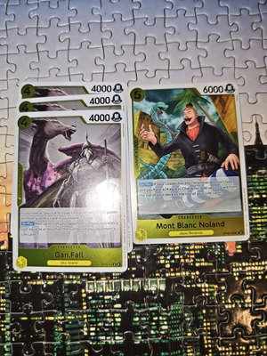 One Piece yellow rare cards, 4 pcs