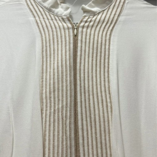 Long blouse with gold details and zipper like new, Aggel Knitwear, size M