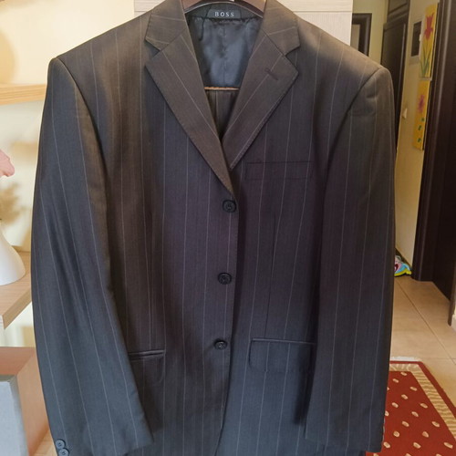 Men's suit BOSS Hugo Boss Black Label new, pinstripe, size XL