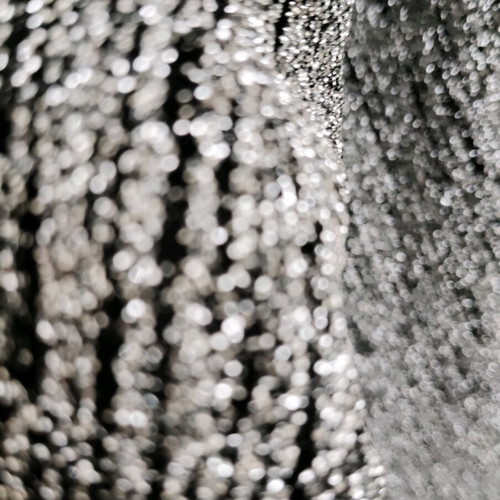 Shiny elastic glitter blouse L/XL like new silver