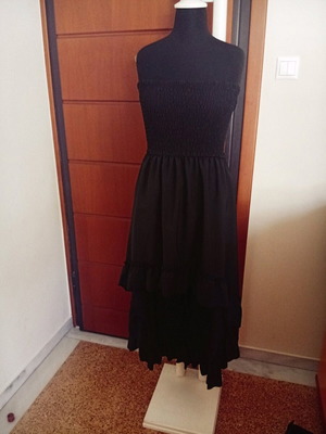 Strapless black Italian dress new, one size