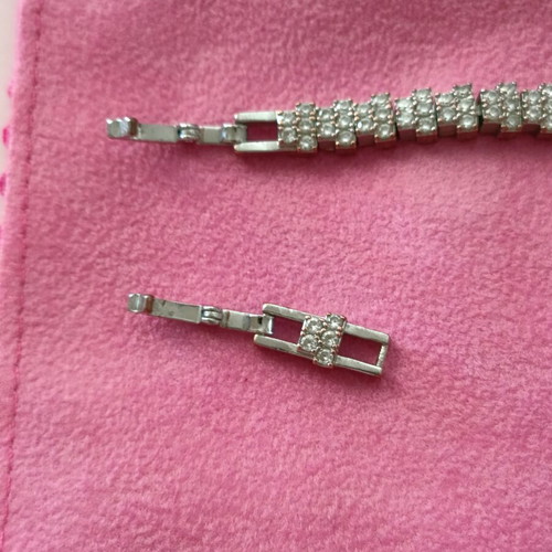 Riviera bracelet used with white stones, silver and white