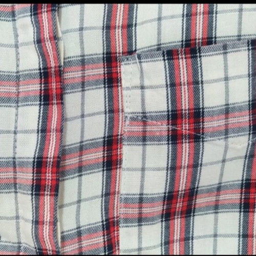 Zara Trf checked shirt used, size L 40 12, white and red