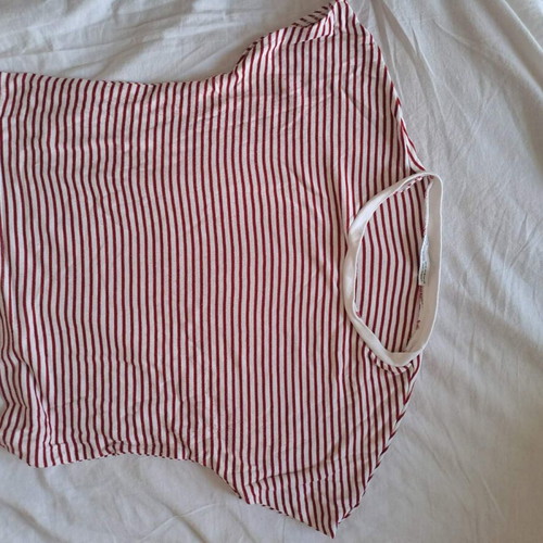 Zara striped t-shirt used, size M, white and red