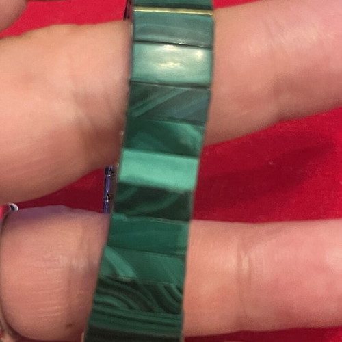 Gemtime women's watch with malachite vintage used, elastic band