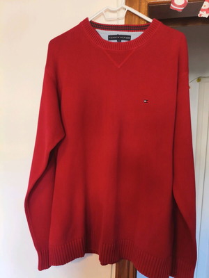 Мъжки пуловер Tommy Hilfiger червен Large като нов