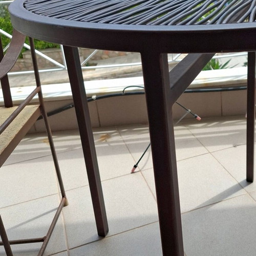 Wave side table handmade like new, bronze 60cm