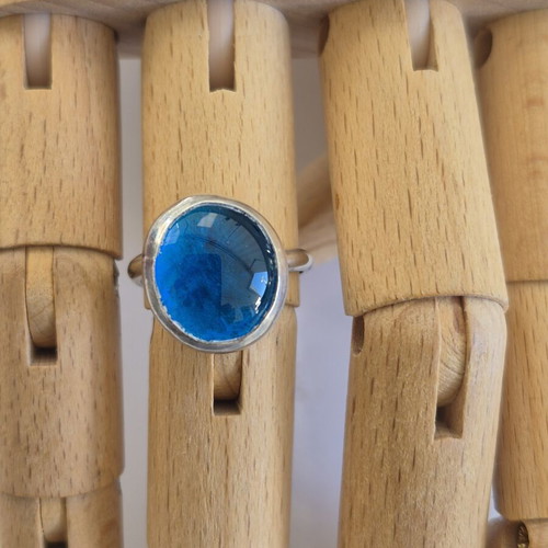 Set of rings used with opening shank, blue and silver