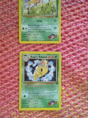 Pokemon card Koga's Weedle και Kakuna μεταχειρισμένες, μαζί