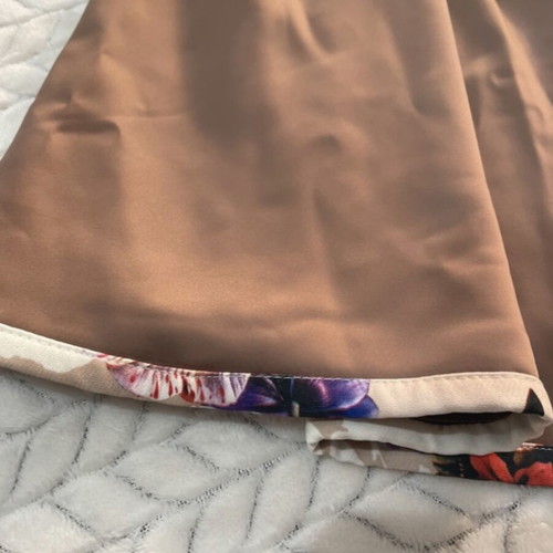 Handmade short dress size M/38 beige and brown made to order