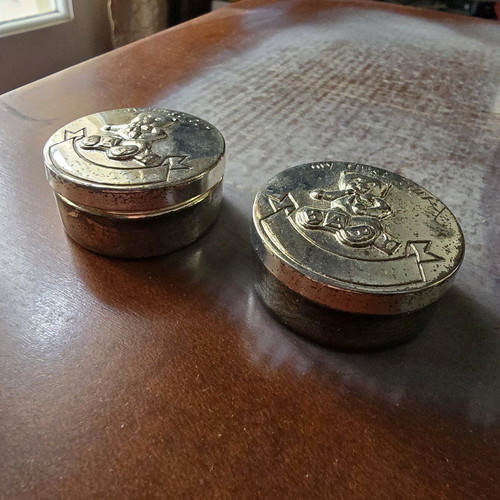Vintage metal My first curl decorative cases set of 2 like new
