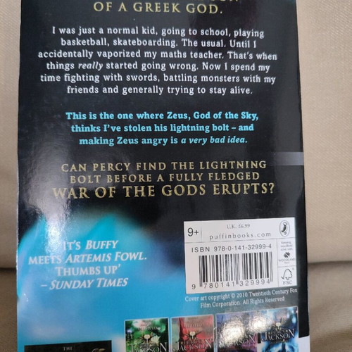 Percy Jackson and the Lightning Thief book like new, English
