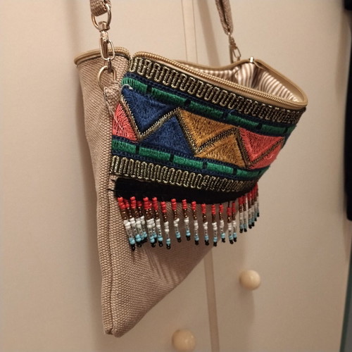 Ethnik Boheme shoulder bag like new, beige multicolor