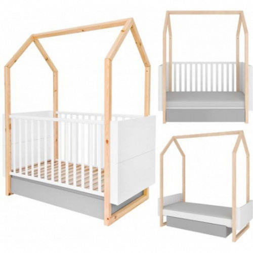 Bellamy Pinette bed like new, convertible baby and toddler bed with mattress