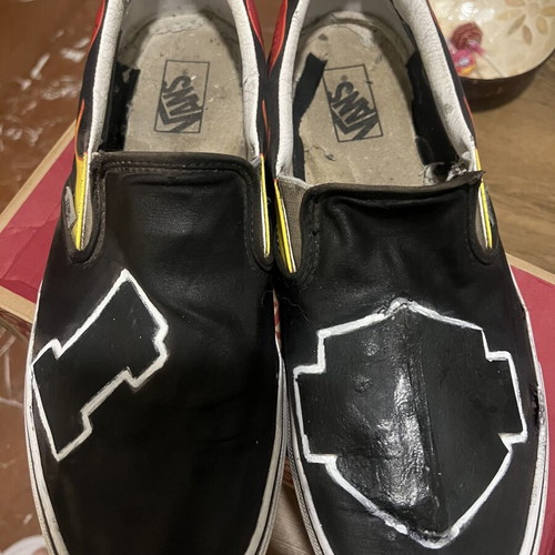 Vans of the World sneakers used, Custom Harley Davidson edition, size 47