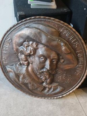 Copper bas-relief Rubens used, 50 cm diameter