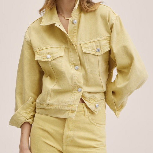 Mango denim jacket new, yellow, size medium