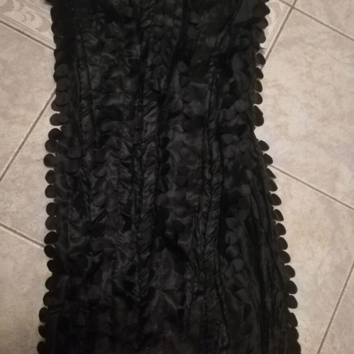 Total Black pashmina satin 45x1.50cm in excellent condition for evening wear