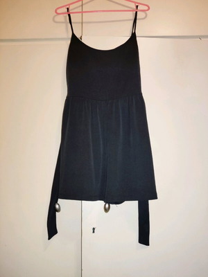 Bershka women's summer jumpsuit mini with belt open back like new gray size S