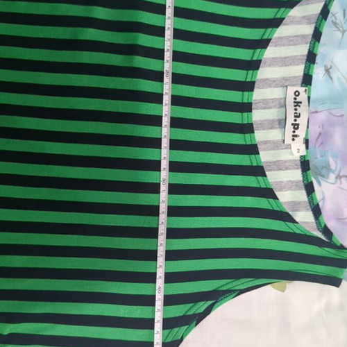 Makó striped dress like new, green and blue, size L