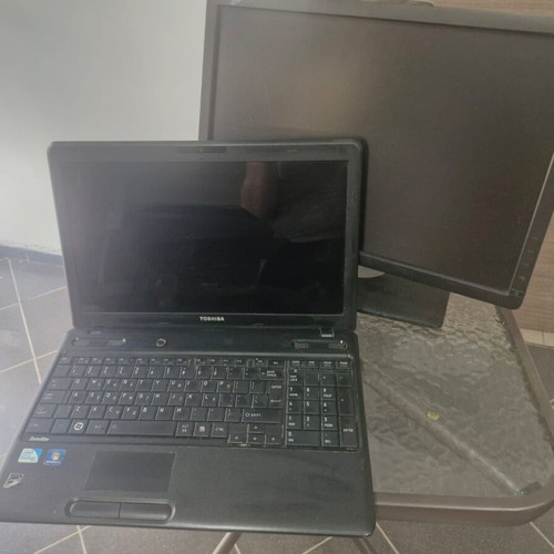 Toshiba Satellite laptop μεταχειρισμένο με εξωτερική οθόνη 19"