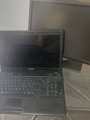 Toshiba Satellite laptop μεταχειρισμένο με εξωτερική οθόνη 19"