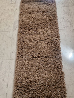 Shaggy rugs, like new, set of 2 brown runners 60x160 cm