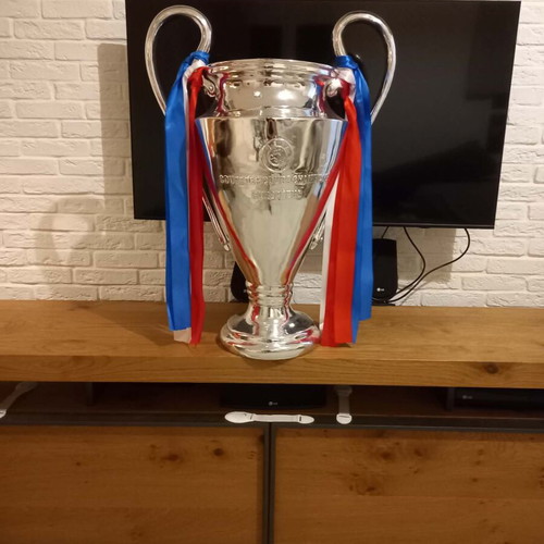 Champions League trophy like new, accurate replica with engraved winning teams