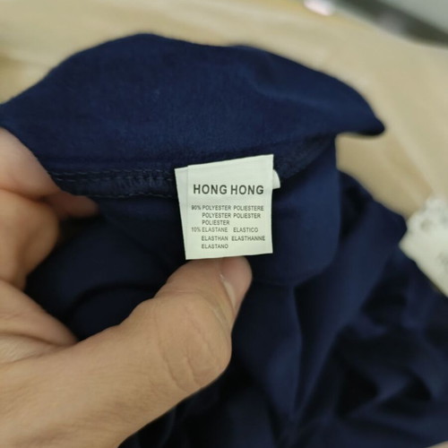 Navy Blue Mock-Neck Top new in minimal line with soft-touch fabric