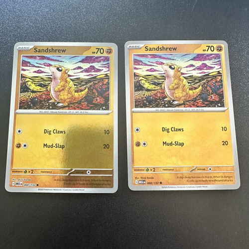 Sandshrew 068/132 Mega Evolution Pokemon card